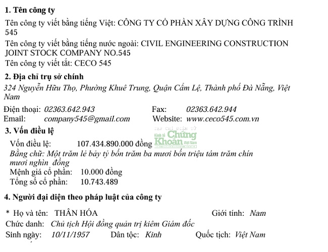 Doanh nhân Thân Hóa hiện là Chủ tịch HĐQT, Giám đốc Ceco 545