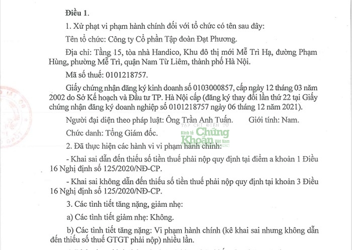 Đạt Phương bị áp dụng tình tiết tăng nặng do vi phạm nhiều lần