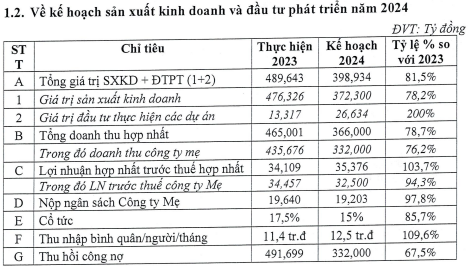 VSI tạm ứng cổ tức năm 2024 tỷ lệ 10%