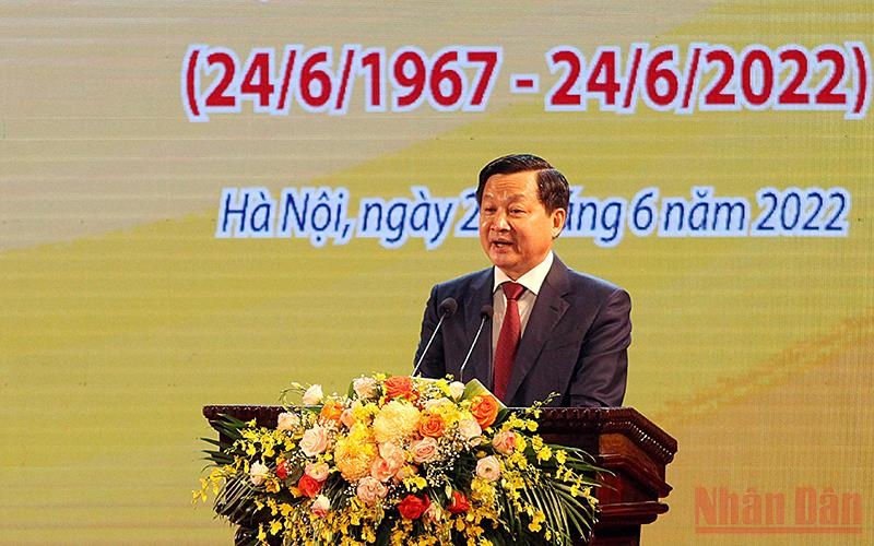 Phó Thủ tướng Lê Minh Khái phát biểu tại Lễ kỷ niệm. 