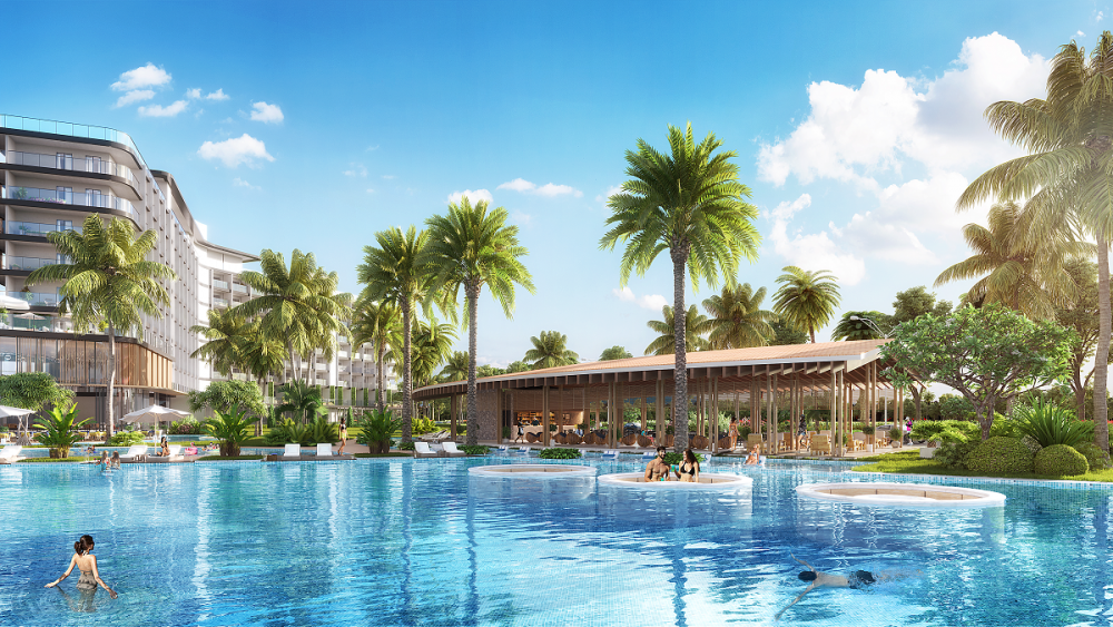 Resort sở hữu hệ thống 2 bể bơi công cộng rộng lớn và bể bơi riêng tại villa sang trọng đều đã sẵn sàng phục vụ du khách