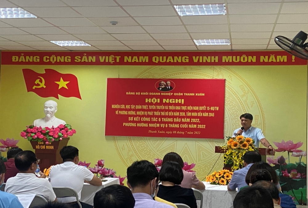 Đảng ủy Khối Doanh nghiệp quận Thanh Xuân tổ chức học tập, quán triệt và triển khai thực hiện Nghị quyết số 15-NQ/TW của Bộ Chính trị