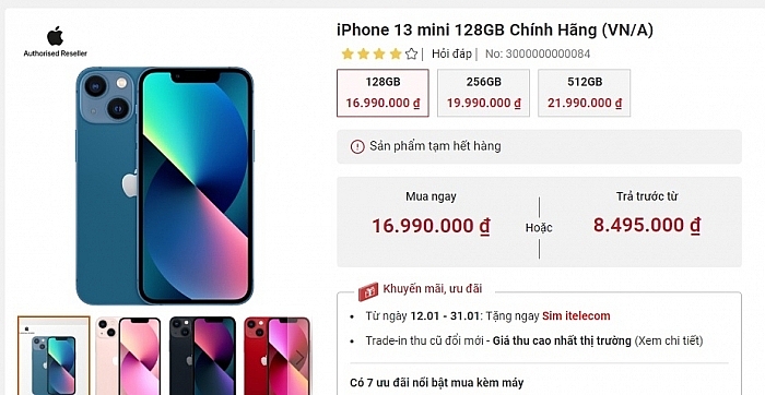 Bảng giá iPhone 13 Mini tháng 8/2022: Lên đời giá tốt, rẻ chưa từng có