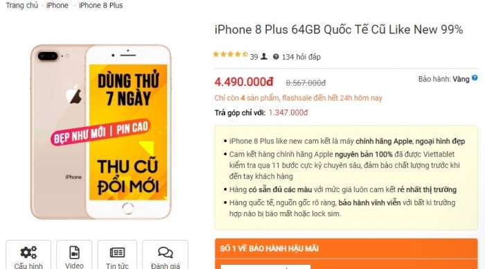 Giá iPhone 8 Plus mới nhất cuối tháng 9: Rẻ chưa từng có, vẫn đẹp như 