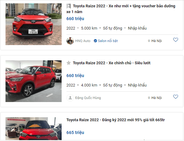 Xe Toyota nổi tiếng giữ giá (Ảnh chụp màn hình trên trang oto.com.vn)
