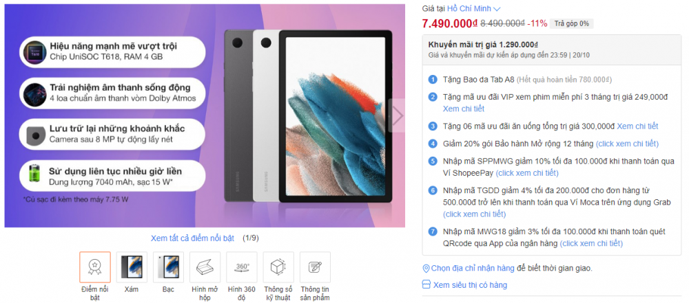 Galaxy Tab A8 “siêu sale” rẻ chưa từng có: Máy tính bảng “đáng mua” nhất nhà Samsung