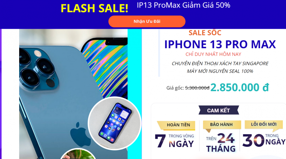“Sale sốc” iPhone 13 Pro Max bỗng rẻ như Nokia: Máy mới nguyên seal 100% giá chưa đến 3 triệu