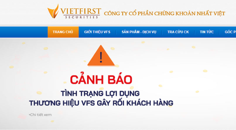 Cảnh báo tình trạng mạo danh CTCK Nhất Việt (VFS), lừa đảo nhà đầu tư