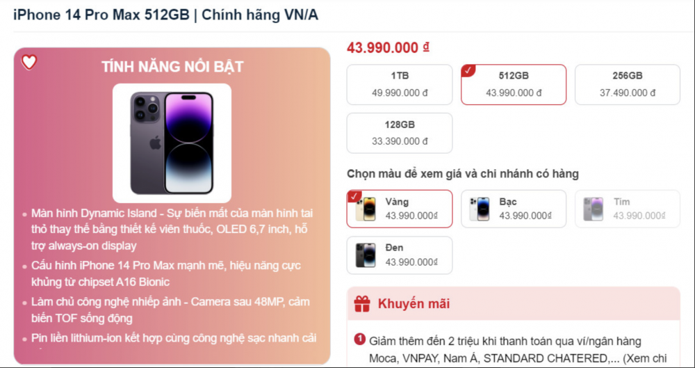Giá iPhone 14 Pro Max mới nhất ngày 23/11: Biến động về giá khiến dân tình 'dè chừng'