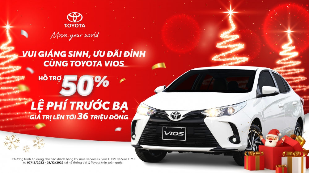 Khuyến mại khủng mùa mua sắm cuối năm cho khách hàng mua Toyota Vios