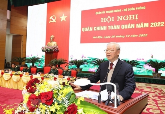 Tổng Bí thư Nguyễn Phú Trọng dự và chỉ đạo Hội nghị Quân chính toàn quân năm 2022