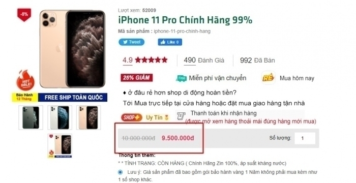Giá iPhone 11 Pro mới nhất ngày 15/1: Giảm hơn nửa giá, cầm cực 
