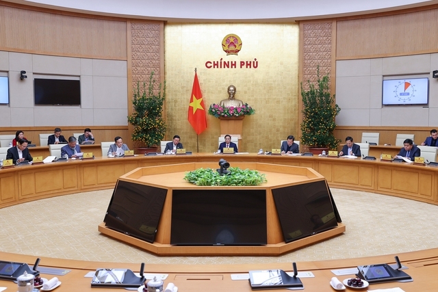 Thủ tướng Phạm Minh Chính chủ trì cuộc họp Thường trực Chính phủ. Ảnh: VGP