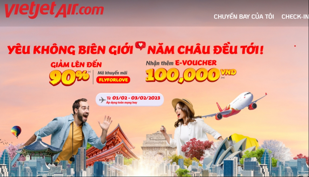 "Du Xuân" đầu năm, khởi hành cùng Vietjet với ưu đãi lên đến 90%: Giá vé máy bay rẻ bất ngờ?