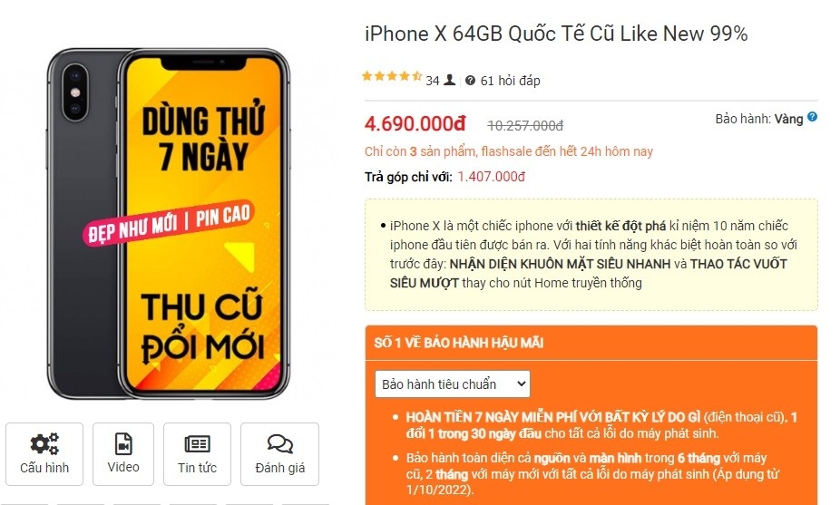 Giá iPhone X mới nhất giữa tháng 2/2023: Rẻ quá hóa 