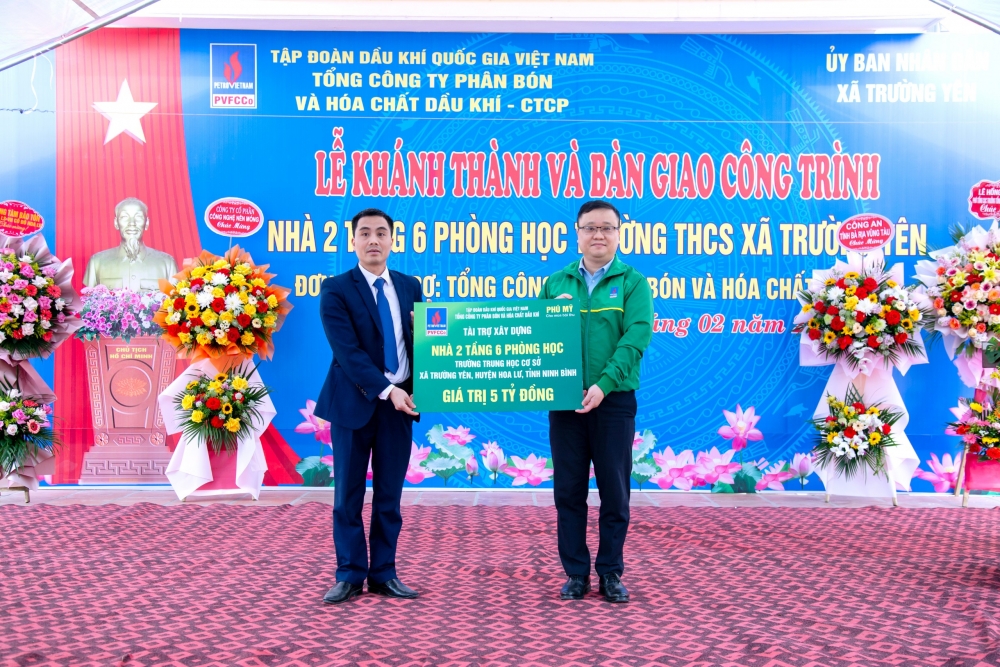 PVFCCo tài trợ xây dựng trường THCS xã Trường Yên- huyện Hoa Lư – tỉnh Ninh Bình