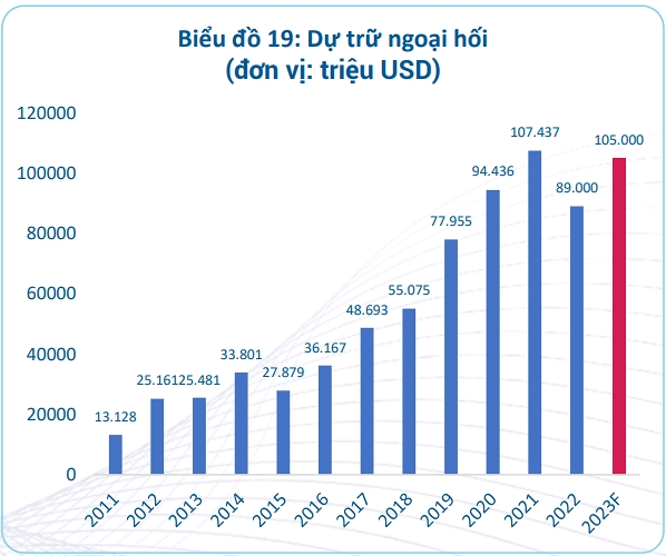 Cuối năm 2023, dự trữ ngoại hối của Việt Nam sẽ hồi phục về 105 tỷ USD?