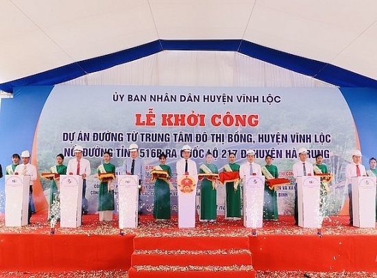 Thanh Hóa: Khởi công tuyến đường 200 tỷ đồng nối hai huyện Hà Trung - Vĩnh Lộc