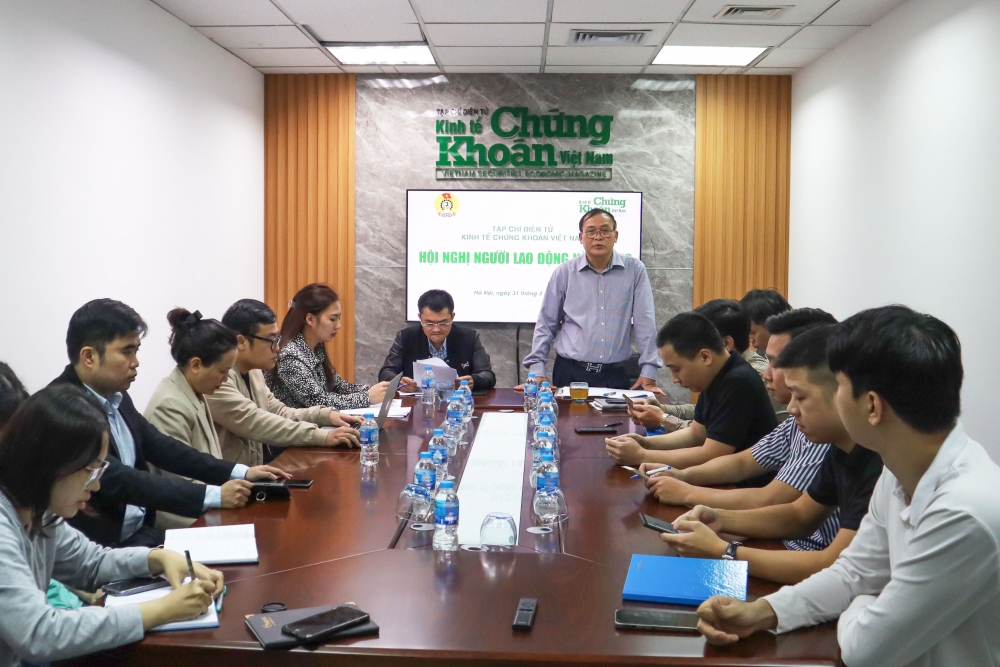 Toan cảnh Hội nghị người lao động Tạp chí điện tử Kinh tế Chứng khoán Việt Nam năm 2023