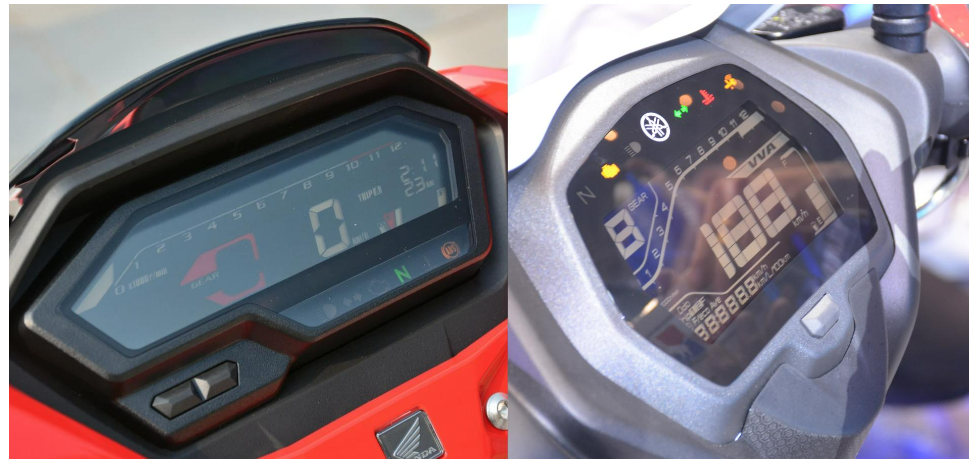 Màn hình hiển thị LCD trên Honda Winner X mới và Yamaha Exciter 155 VVA