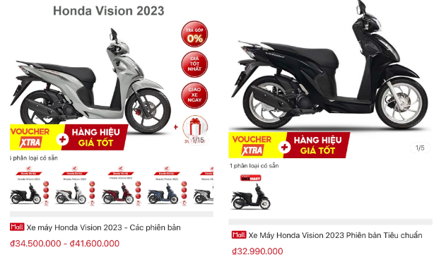 Giá Honda Vision đang được điều chỉnh giảm trong tháng 4