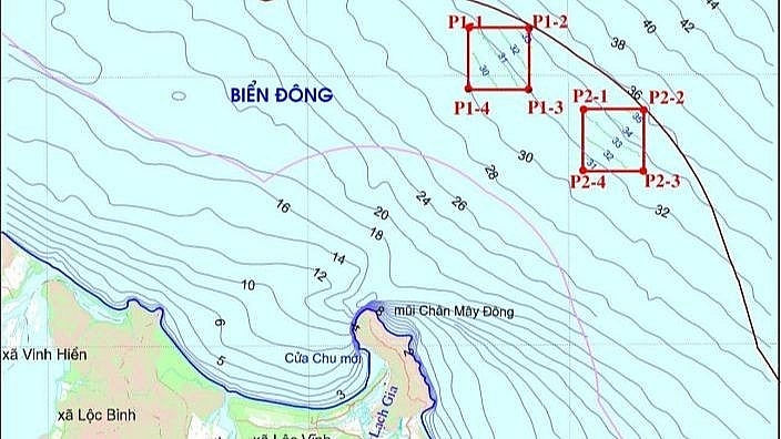 Khu vực được phê duyệt để nhận chìm chất nạo vét ngoài biển thuộc phạm vi quản lý tỉnh Thừa Thiên - Huế có địa điểm tại vùng biển xã Lộc Vĩnh (huyện Phú Lộc)