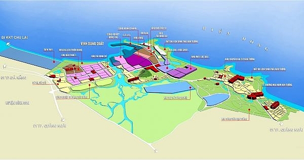 Đồ họa về định hướng quy hoạch các phân khu trung tâm, KKT Dung Quất, Quảng Ngãi