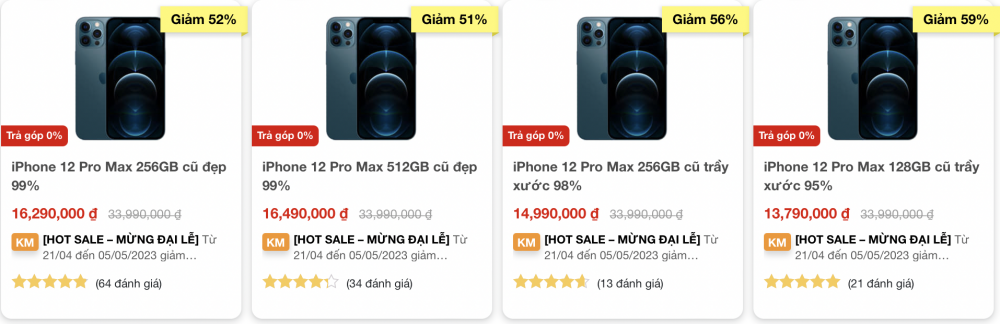 Giá iPhone 12 Pro Max mới nhất ngày 10/5: Rẻ mà khỏe nhất tháng 5, Galaxy S23 