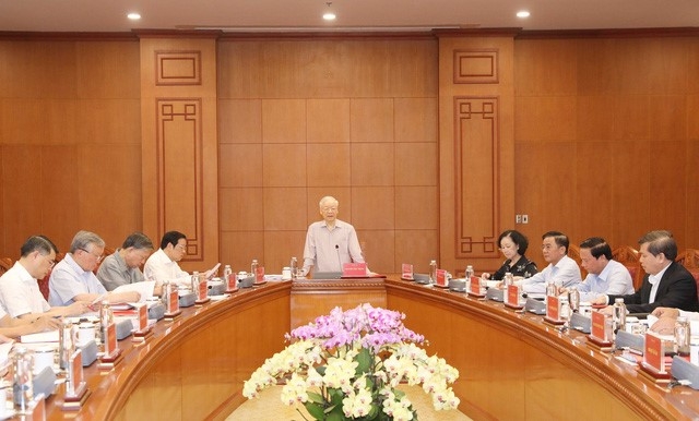 Tổng Bí thư Nguyễn Phú Trọng, Trưởng ban Chỉ đạo chủ trì cuộc họp