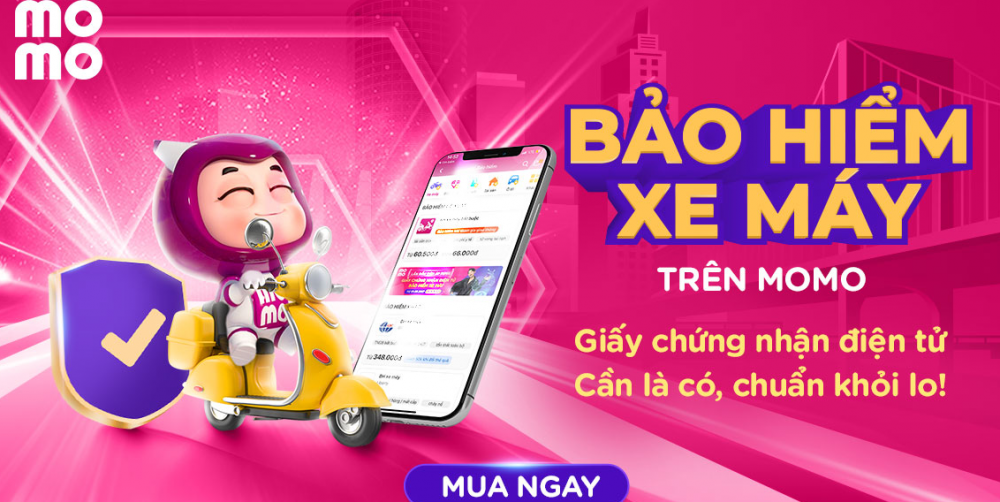 Hướng dẫn mua bảo hiểm xe máy online trên ví điện tử MOMO (Nguồn ảnh: Internet)