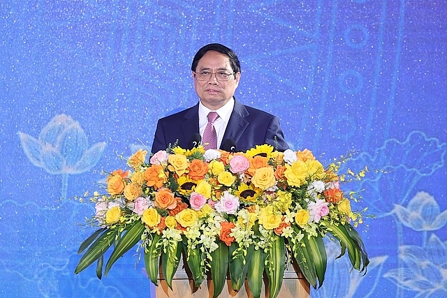 Thủ tướng Phạm Minh Chính: Học tập, làm việc, cống hiến và hưởng thụ là nhu cầu tất yếu, khách quan của mỗi cá nhân - Ảnh: VGP/Nhật Bắc