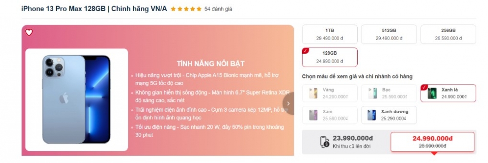 iPhone 13 Pro Max rẻ ngỡ ngàng, model cũ nhưng vẫn hấp dẫn khách Việt