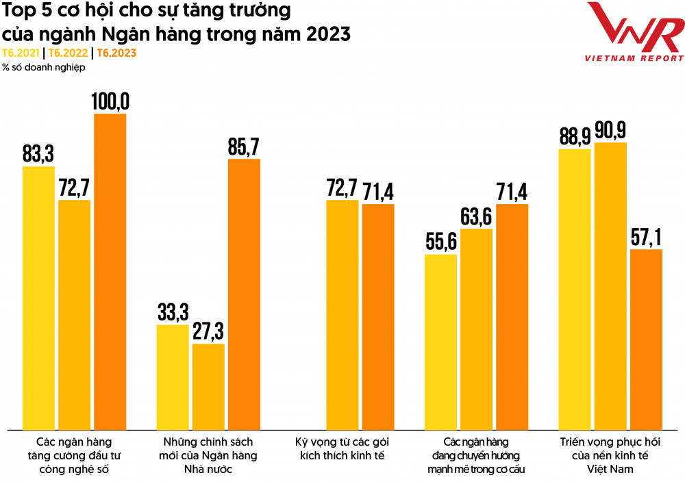 Nguồn: Vietnam Report, Khảo sát ngân hàng, tháng 6/2023