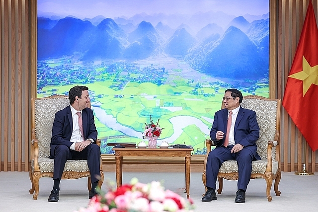 Thủ tướng Phạm Minh Chính đánh giá cao sự đóng góp thiết thực và hiệu quả của Tập đoàn Abbott đối với sự phát triển kinh tế của Việt Nam và quan hệ Việt Nam-Hoa Kỳ - Ảnh: VGP/Nhật Bắc