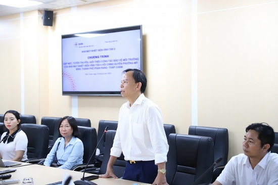 Nhà máy nhiệt điện Vĩnh Tân 4 gặp gỡ giới thiệu công tác bảo vệ môi trường với chính quyền địa phương