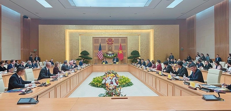 Toàn cảnh Hội nghị cấp cao Việt Nam - Hoa Kỳ về đổi mới sáng tạo và đầu tư.