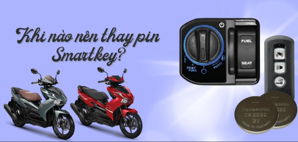 Hướng dẫn cách thay pin khóa smartkey xe máy tay ga? Dấu hiệu nhận biết khi hết pin
