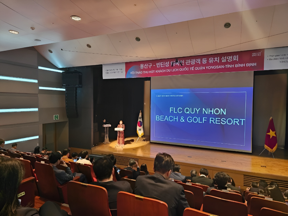 FLC Quy Nhơn tham gia Hội thảo thu hút khách du lịch quốc tế quận Yongsan - tỉnh Bình Định được tổ chức tại quận Yongsan, Seoul, Hàn Quốc. Ảnh: FLC Hotels & Resorts