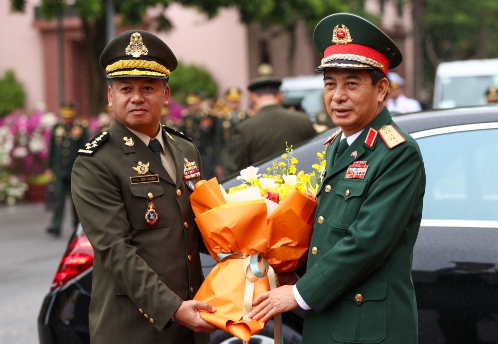 Đại tướng Phan Văn Giang chủ trì lễ đón Bộ trưởng Quốc phòng Campuchia thăm chính thức Việt Nam