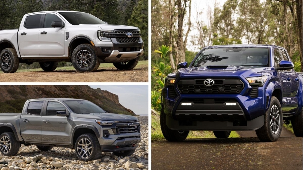 So sánh ba xe bán tải Toyota Tacoma với Ford Ranger và Chevrolet Colorado 2024