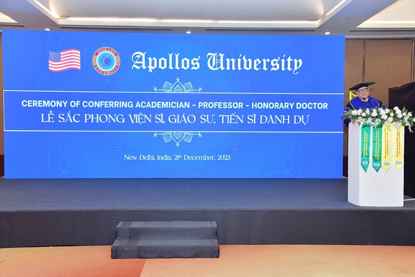 Buổi lễ sắc phong Giáo sư - Tiến sĩ danh dự của Trường Đại học Apollos (Hoa Kỳ)
