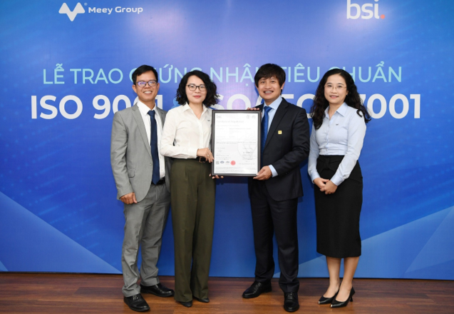 BSI trao chứng nhận 2 tiêu chuẩn ISO 9001:2015 và ISO/IEC 27001:2013 cho Meey Group