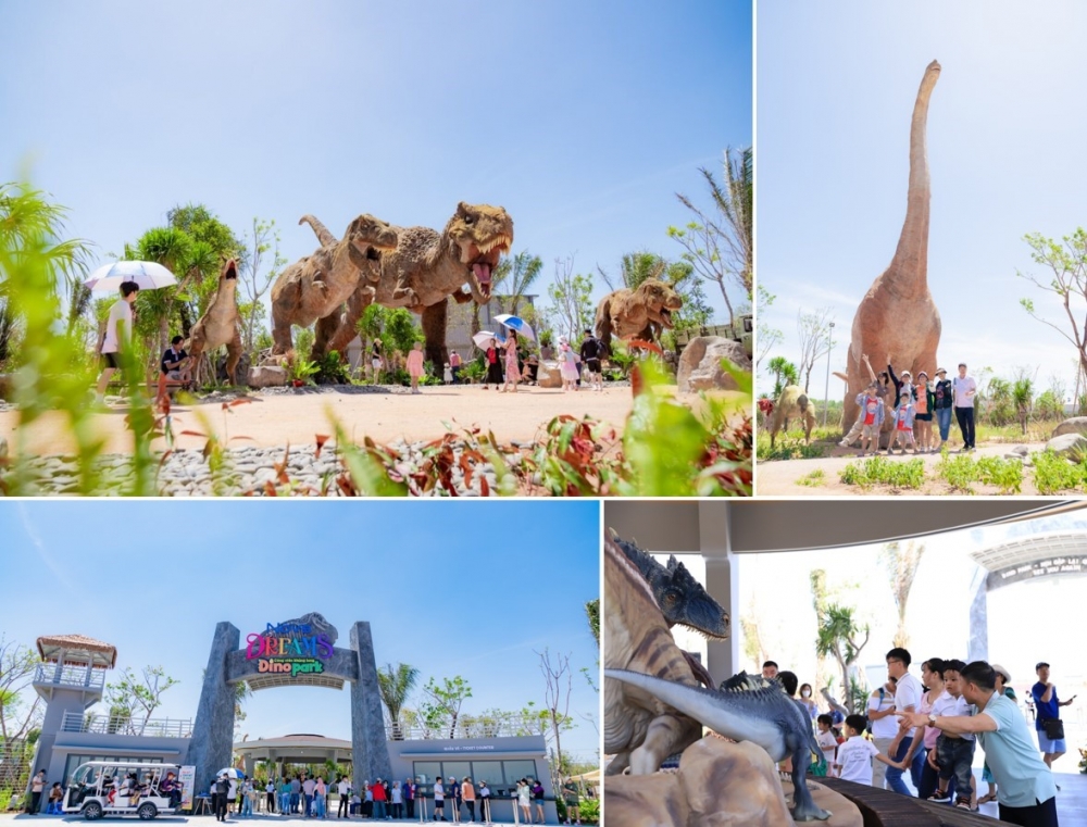 Công viên khủng long Dino Park với gần 100 mô hình khủng long các loại khiến nhiều người thích thú, ngạc nhiên.
