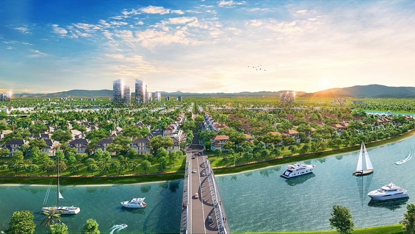 Đô thị đảo Sunneva Island tiên phong trong việc tái phát triển đô thị tại Đà Nẵng. Ảnh phối cảnh minh họa