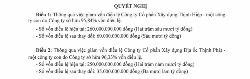 Tài chính Hoàng Huy (TCH) giảm vốn tại hai công ty con