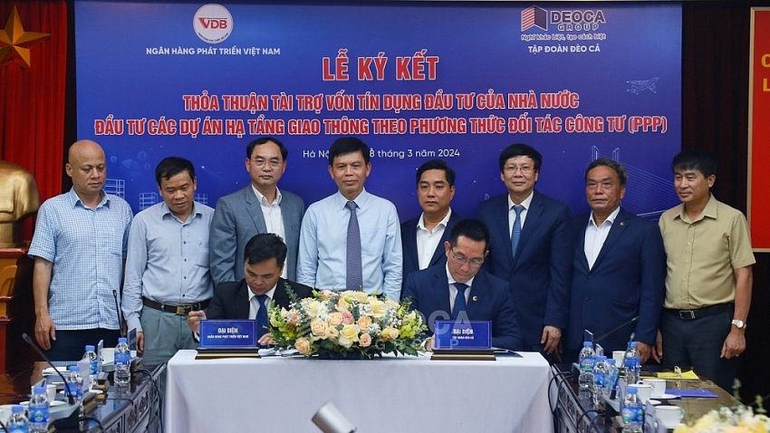 Lễ ký kết giữa Tập đoàn Đèo Cả và Ngân hàng Phát triển Việt Nam. Ảnh: Deoca.vn