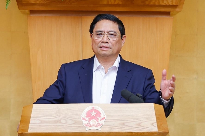 Thủ tướng Phạm Minh Chính chỉ đạo trình chính sách miễn, giảm, gia hạn thuế, phí, lệ phí trong tháng 5. Ảnh: VGP/Nhật Bắc