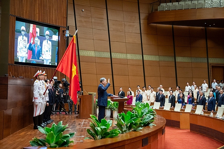 Quang cảnh Lễ tuyên thệ của Chủ tịch nước Tô Lâm.