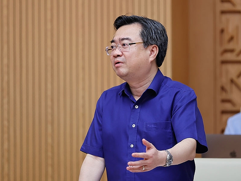 Bộ trưởng Bộ Xây dựng Nguyễn Thanh Nghị phát biểu tại phiên họp - Ảnh: VGP/Nhật Bắc