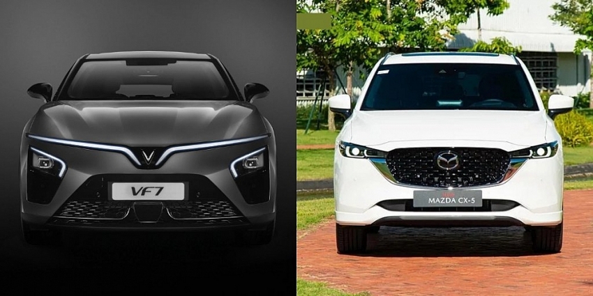 Xe ô tô dành cho gia đình, chọn VinFast VF 7 không kèm pin hay Mazda CX-5?